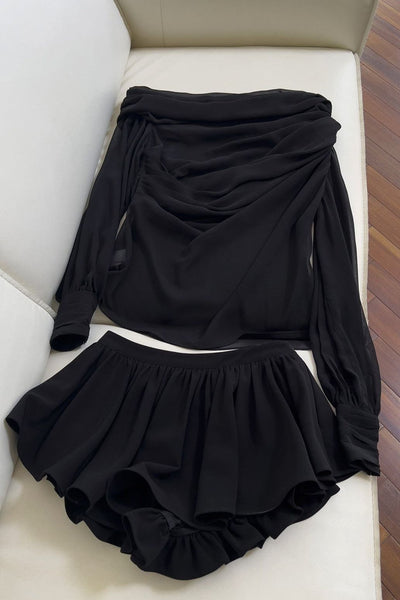 Dendy - Long-Sleeve Top and Skirt Set