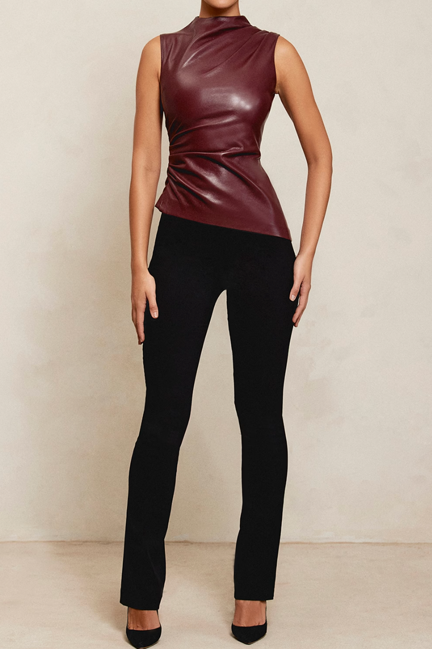 Esmeralda - Luxe Slim-fit Leather Top